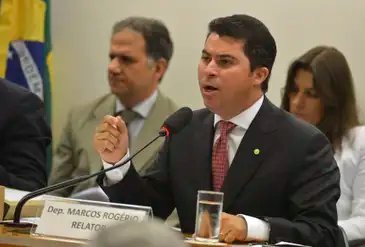 Brasília – O relator, deputado Marco Rogério, durante a reunião do Conselho de Ética e Decoro Parlamentar da Câmara dos Deputados. (José Cruz/Agência Brasil)